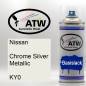 Preview: Nissan, Chrome Silver Metallic, KY0: 400ml Sprühdose, von ATW Autoteile West.